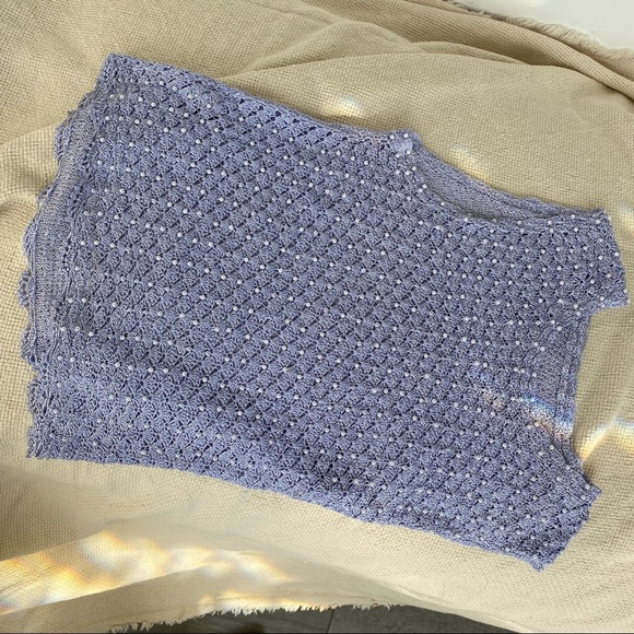 Elegant crochet top - beaded pearls - Picture 5 of 8